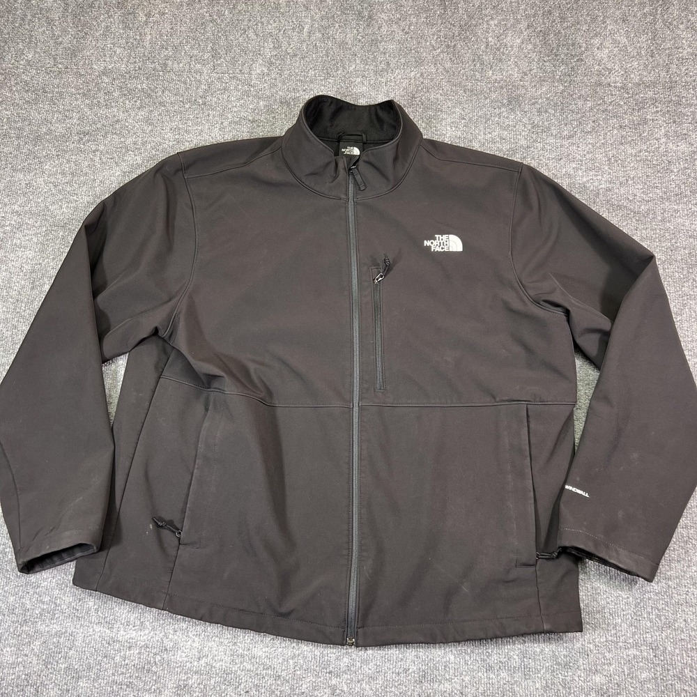 The North Face Windwall Jacket Mens 2XL Black Softshell Full Zip Lined Hiking